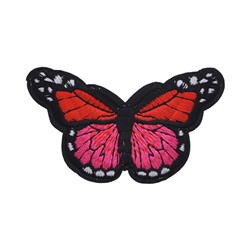 NS063-02 Нашивка Бабочка, 4,5х7,5см, цвет красный