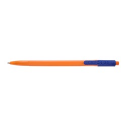 Ручка шариковая, автомат, оранжевый корпус, 1мм, синяя