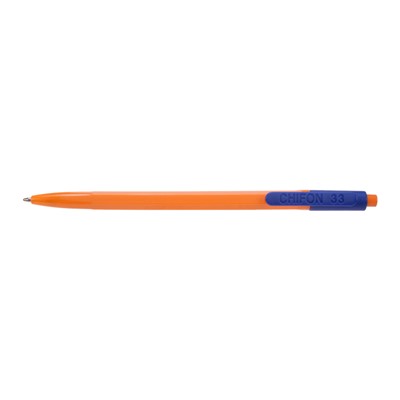 Ручка шариковая, автомат, оранжевый корпус, 1мм, синяя