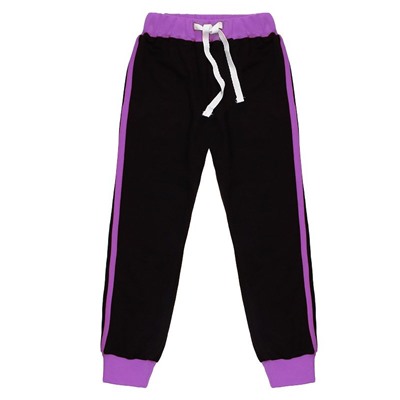 Чёрные спортивные брюки для девочки 79224-ДС21
