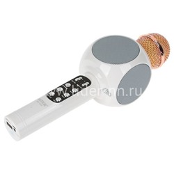 Колонка-микрофон (WS-1816ch) Bluetooth/USB/micro SD/FM/караоке/LED/меняет голос (белый)