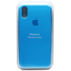 Силиконовый чехол для Айфон X (Ярко-голубой)