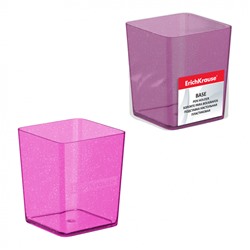 Подставка настольная пластиковая ErichKrause® Base, Glitter, розовая
