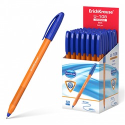 Ручка шариковая 1,0 мм, синяя "U-108 Orange Stick" (ErichKrause)