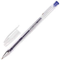 Ручка гел. синий стержень 0.5мм Brauberg "Jet" корпус прозрачный (24/12)
