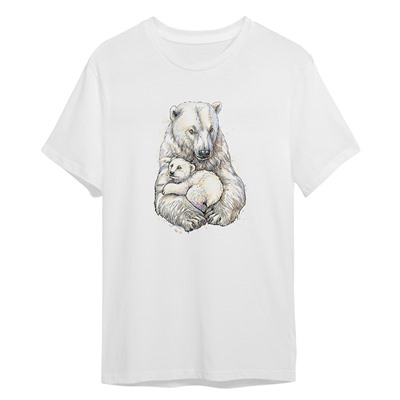 FTW0422-L Футболка Белая медведица и медвежонок, размер L