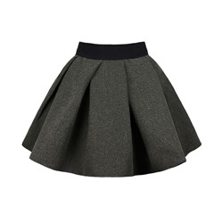 Серая юбка для девочки со складками на резинке
