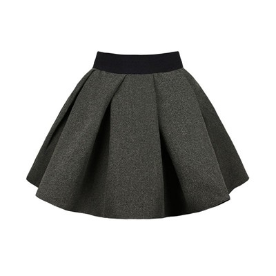 Серая юбка для девочки со складками на резинке