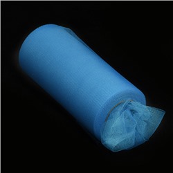 Фатин средней жесткости в шпульках блестящий, 100% нейлон, шир.150мм, 22.86м, цв.синий