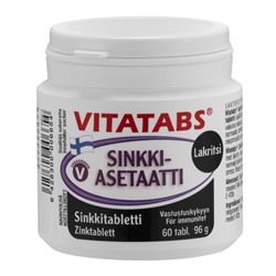 Минеральная добавка Vitatabs® Sinkkiasetaatti Lakritsi 60 таб
