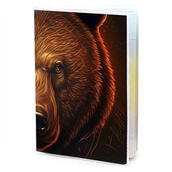 MOB575 Обложка для паспорта ПВХ Медведь портрет