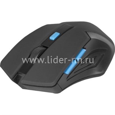 Мышь беспроводная DEFENDER Accura MM-275/52275 оптическая 6 кнопок,800/1600dpi (черная/синяя)