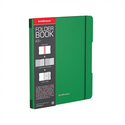 Тетрадь в съем пласт обл FolderBook, зеленый, А5+, 2x48л, клетка