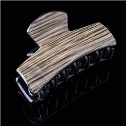 Заколка-краб пластиковая с имитацией древесины " KRA-351 " серая/чёрная