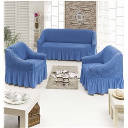 Чехол на диван и 2 кресла "Синий №226"