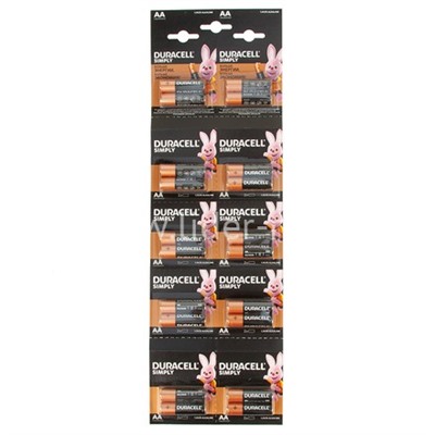 Батарейка алкалиновая Duracell LR6/(2x10)BL MN1500 Отрывной