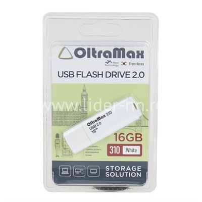 USB Flash 16GB Oltramax (310) белый