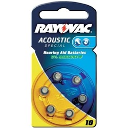 Бат д/слух Rayovac ZA10 6xBL Acoustic (60)