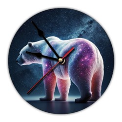 MCH135 Часы настенные Белый медведь 20см, пластик