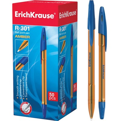 Ручка шариковая 0,7 мм, синяя "R-301 Amber" (ErichKrause)