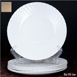 Набор тарелок 6 штук 190 мм белая фактурная / WVP75Q (WHITE) /уп 12/ С