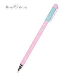 Ручка шариковая 0.5 мм, синяя "HappyWrite. Зефирные животные. Единорожки" (Bruno Visconti)