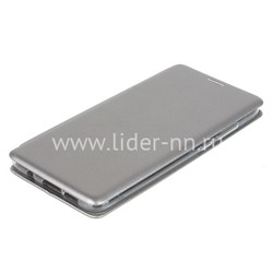 Чехол-книжка для Xiaomi Redmi Note 8 Pro Brauffen (горизонтальный флип) серебро (пакет)