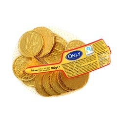 Молочный шоколад  фигурный "Золотые монеты" Only 100 гр