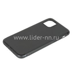 Задняя панель для iPhone 11 Pro Max 6.5" Силикон матовый (черная) Brauffen