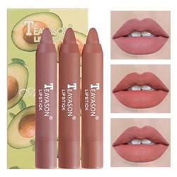 Набор водостойких помад с маслом авокадо Teayason Lipstick Avocado Lips (3 шт)