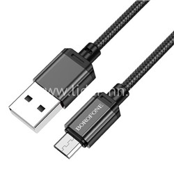 USB кабель micro USB 1.0м BOROFONE BX87 (черный) 2.4A