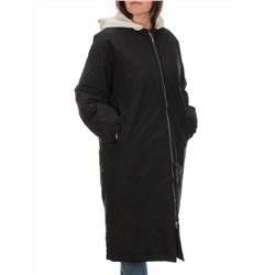 8818 BLACK Пальто зимнее женское облегченное (200 гр. холлофайбера)