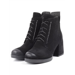 04-XR179-1 BLACK Ботинки зимние женские (натуральная замша, натуральный мех)