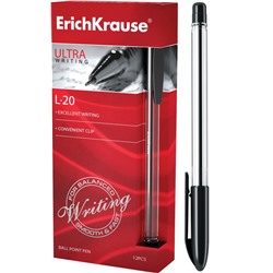 Ручка шариковая 0,7 мм черная "ULTRA L-20" (ErichKrause)