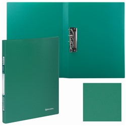 Папка с боковым прижимом А4 Brauberg стандарт зеленая до 100 листов 0,6 мм (10/20)