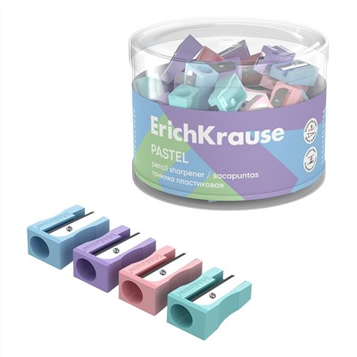 Точилка пластиковая EasySharp, Pastel, ассорти (в тубусе по 60 шт) 59985 ERICH KRAUSE /1 /60 /0 /1080