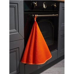 Вафельное полотенце круглое, оранжевый