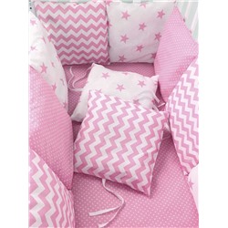 Набор бортиков для новорожденного (одеяло+12 подушек) (РОЗОВЫЙ)