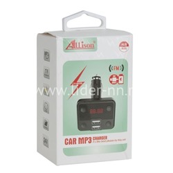 MP3 FM Modulator Allison ALS A08 (2USB/Micro SD/AUX/дисплей/пульт) черный