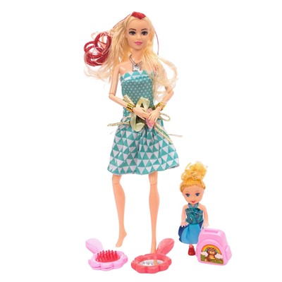 Кукла тип Модель на шарнирах с ребенком и аксесс., кор. RX966B-6