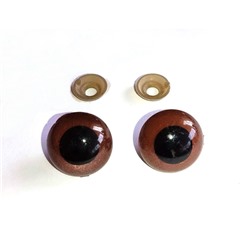 Глаза круглые пластиковые коричневые 20 мм 2шт.