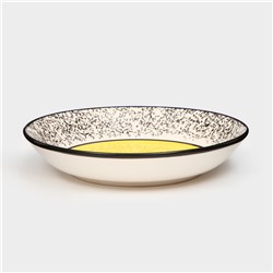 Тарелка керамическая "Персия", глубокая, 550 мл, 19 см, жёлтая, 1 сорт, Иран