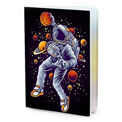 MOB532 Обложка для паспорта ПВХ Космонавт баскетбол