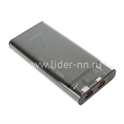 Портативное ЗУ (Power Bank) 10000mAh (MAIMI Mi28) PD20W+QC3.0/USB/Micro/Type-C/дисплей (черный)