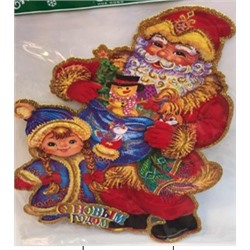Плакат "Дед Мороз и внучка" 35 см