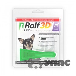 РольфКлуб 3D Капли от клещей и блох для собак до 4кг R402 x10/60