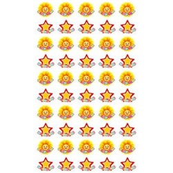 Наклейки поощрительные "Звездочки и солнышки", 95х160 мм (цена за шт) НМ-8111 Сфера