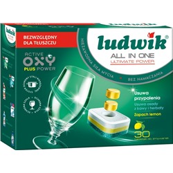 Таблетки для посудомоечных машин Ludwik All in One «Лимон» 30 шт