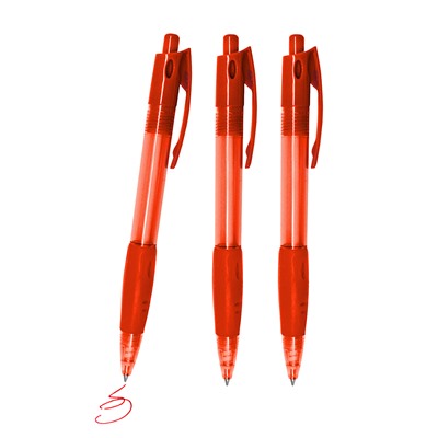 Ручка шариковая 0.7 мм красная ,корпус красный, автомат 8775-2 J.Otten /1 /40 /0 /2400