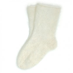 Белые мужские пуховые шерстяные носки - 507.17